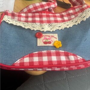 NWT Cherry Garden Y2K Cherry Gingham Lace Mini Shoulder Bag Cottagecore Kawaii